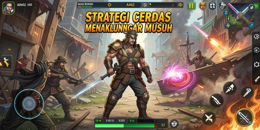 Tampilan screenshot gameplay AA62 yang menampilkan strategi perang.