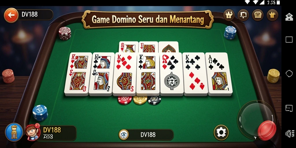 Tampilan gameplay seru permainan Domino di DV188.