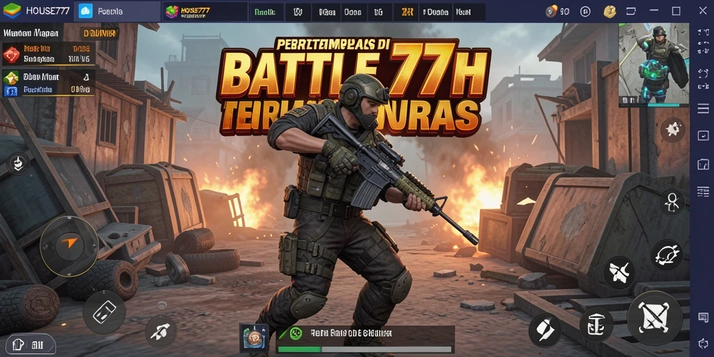 Gameplay menegangkan di HOUSE777 dengan aksi Battle Royale yang seru.
