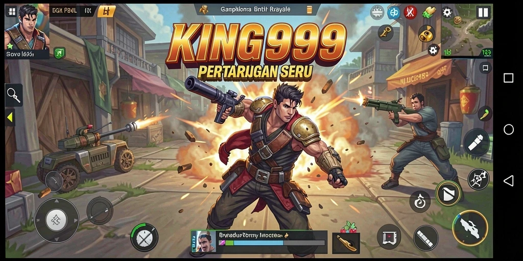 Gameplay KING999 yang menegangkan dan mendebarkan dalam pertempuran Battle Royale.