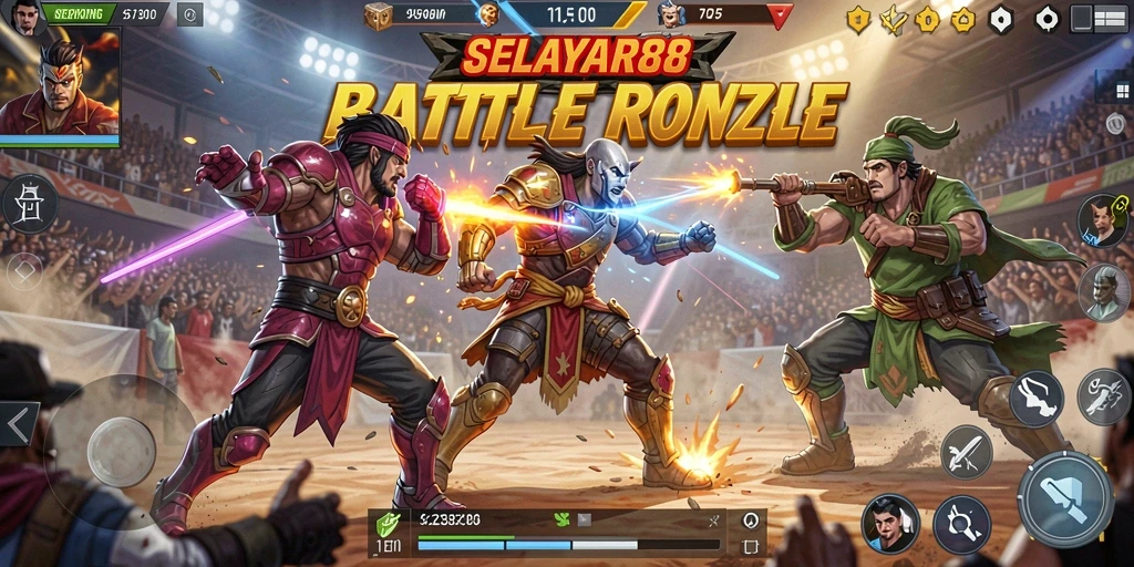 Tangkapan layar utama SELAYAR88 menampilkan pertempuran Battle Royale yang intens.