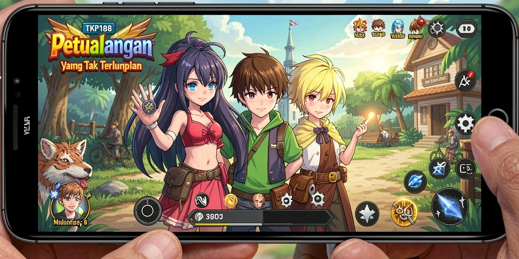 Tampilan gameplay menarik dari TKP188 dengan karakter Anime yang penuh warna.